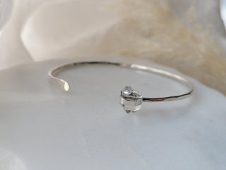 Herkimer Quartz Diamond Cuff Bracelet