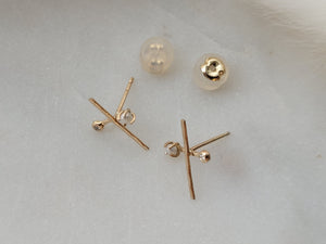 Melissa Joy Manning White Diamond and Pearl Jacks Earrings