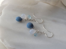 Load image into Gallery viewer, Melissa Joy Manning Blue Triple Drop Gem Earrings