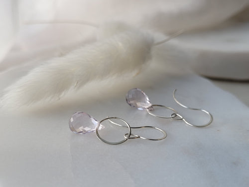Melissa Joy Manning Rose Amethyst Drop Earrings