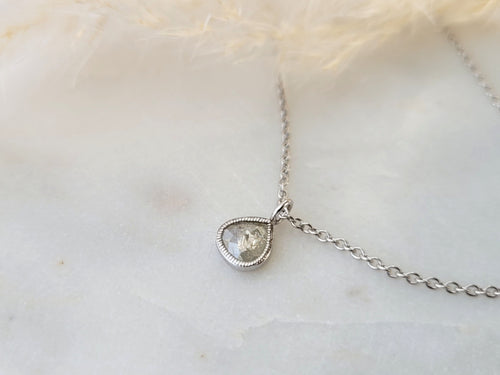 Milky White Salt & Pepper Diamond Necklace