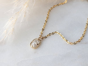 Milky Cushion Diamond Pendant