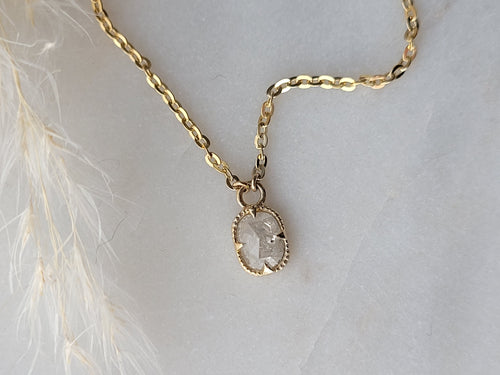 Milky Cushion Diamond Pendant