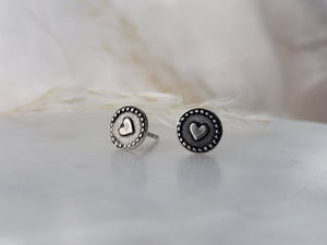 Marmalade Designs Sterling Silver "Heart With Dots" Sculpted Studs