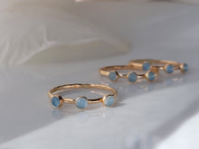Load image into Gallery viewer, Strut Jewelry 14K Gold-Filled Triple Aquamarine Stacking Ring
