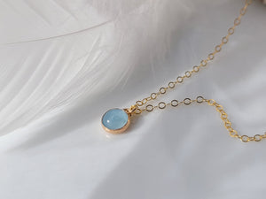 Strut Jewelry 14K Petite Gold-Filled Gemstone Necklace