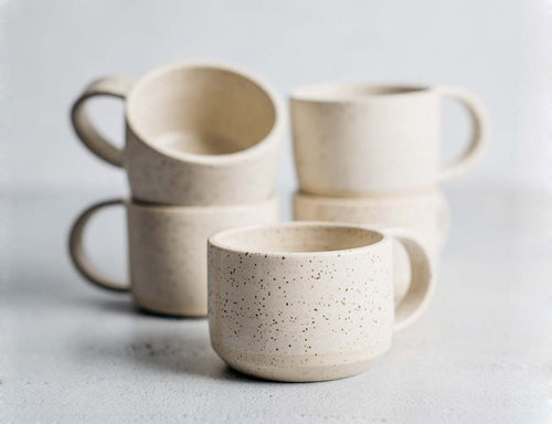 Anna Ceramics Speckled White Coffee Cup