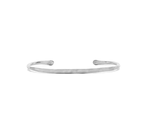 Medium Thin Simple Forged Cuff Bracelet Sterling Silver