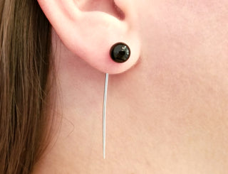 Small Spike Earrings Black Onyx