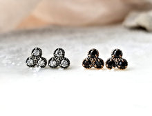 Load image into Gallery viewer, Mini Trio Black Diamond Earrings