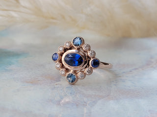 Blue Montana Sapphire and Diamond Ring