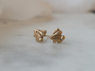 Bronze "Bunny" Sculpted Studs