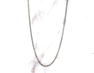18 Inch Oxidized Sterling Silver Rolo Chain - N7332