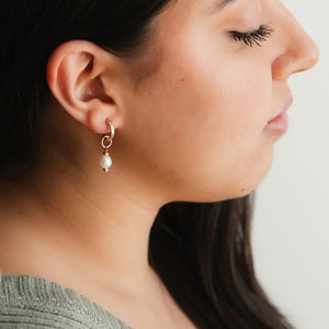 Strut Jewelry Gold Filled Charm Hoop Earrings - Small