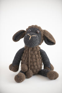 Linen Way Hand Knitted Alpaca Grey Toy Sheep