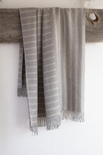 Load image into Gallery viewer, Linen Way Rutherford Reversible Striped Dark Grey Eco Throw