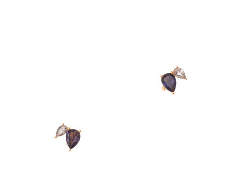 Iolite and Tourmilated Quartz Delmont Earrings