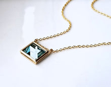Load image into Gallery viewer, Classically Inspired Pyramid Cut Aquamarine Pendant