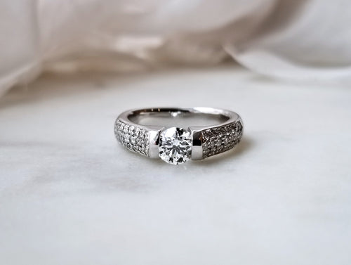 Pave Tension Diamond Ring