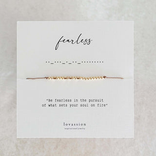 "Fearless" Morse Code Bracelet