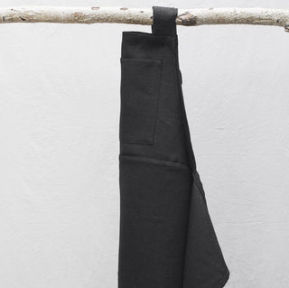 Full Linen Apron Black