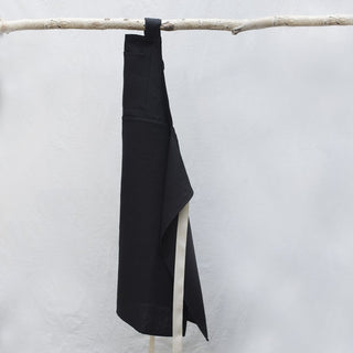 Full Linen Apron Black