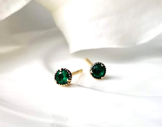 Mini Emerald Stud Earrings