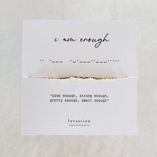 "I Am Enough" Morse Code Bracelet