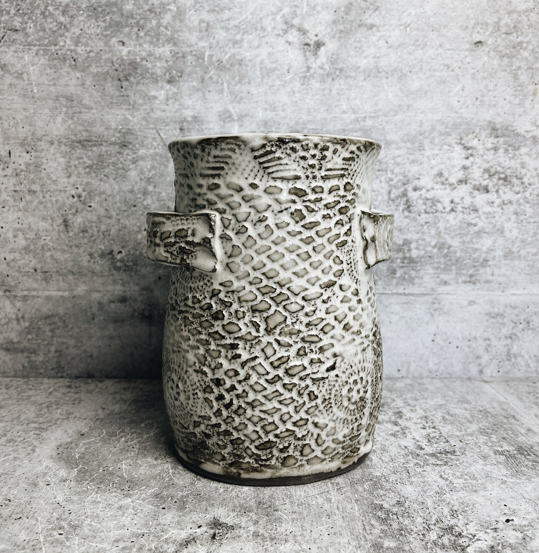 The Clay People White Washed Utensil Holder