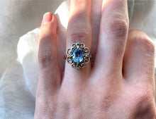 Load image into Gallery viewer, Blue Sapphire and Diamond Ring