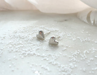 Sterling Silver "Heart" Sculpted Studs