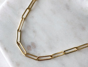 Strut Jewelry 14K Gold-Filled Large Flat Link Connection Chain Necklace