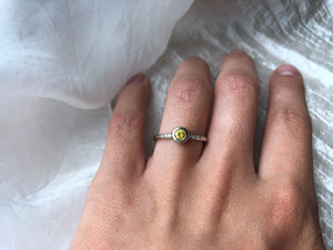 Yellow Sapphire And Diamond Ring