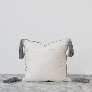 Pokoloko Crochet Pillow With Tassels - Grey
