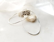 Load image into Gallery viewer, Large Oval Hoop Earrings Sterling Silver