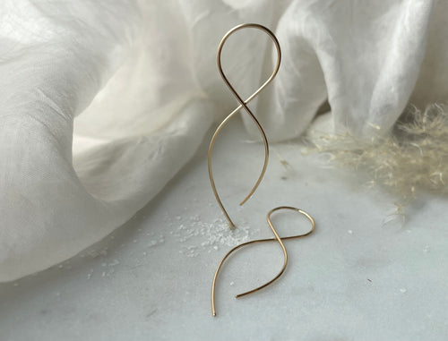 Large Infinity Earrings Yellow Gold Filled