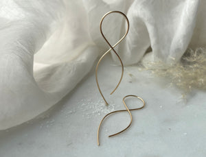 Large Infinity Earrings Yellow Gold Filled