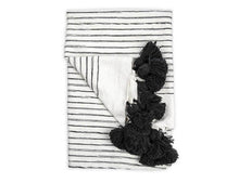 Load image into Gallery viewer, Pokoloko Moroccan Pom Pom Blanket - Sketched Charcoal