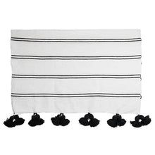 Load image into Gallery viewer, Pokoloko Moroccan Pom Pom Blanket - Double Black