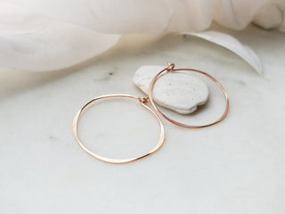 Medium Round Hoop Earrings Rose Gold Filled