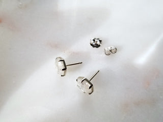 Milky White Diamond Hexagon Studs