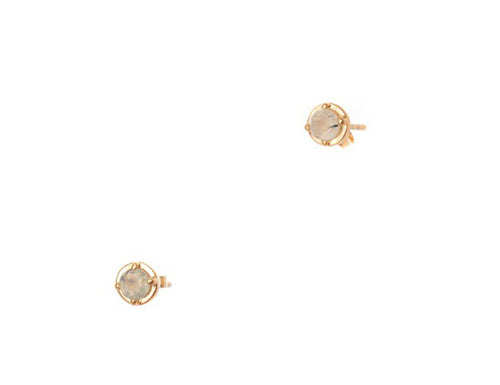 Prehnite Mini Stone Stud Earrings