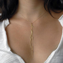 Load image into Gallery viewer, Marion Cage Yellow Gold Small Point Long Drop Necklace