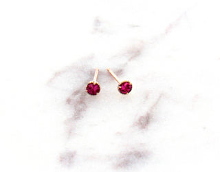 Mini Pink Sapphire Stud Earrings