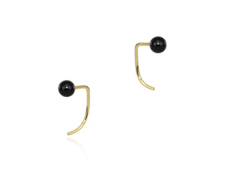 Mini Spike Earrings Black Onyx