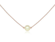 Load image into Gallery viewer, Pearl Rose Gold Sideways Pendant