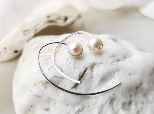 Melissa Joy Manning Pearl Wishbone Earrings
