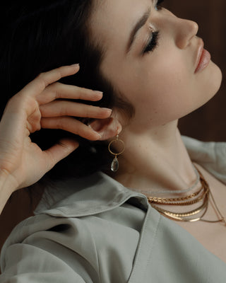 Pearl Rhea Circle Drop Earrings