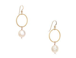 Pearl Rhea Circle Drop Earrings
