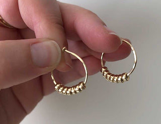 Strut Jewelry 14K Gold Filled Beaded Hoops